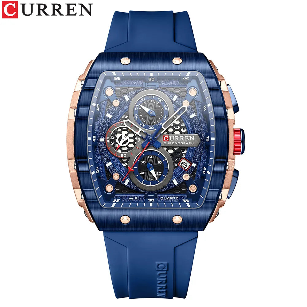 Luxury Square Waterproof Chronograph with Luminous Dial