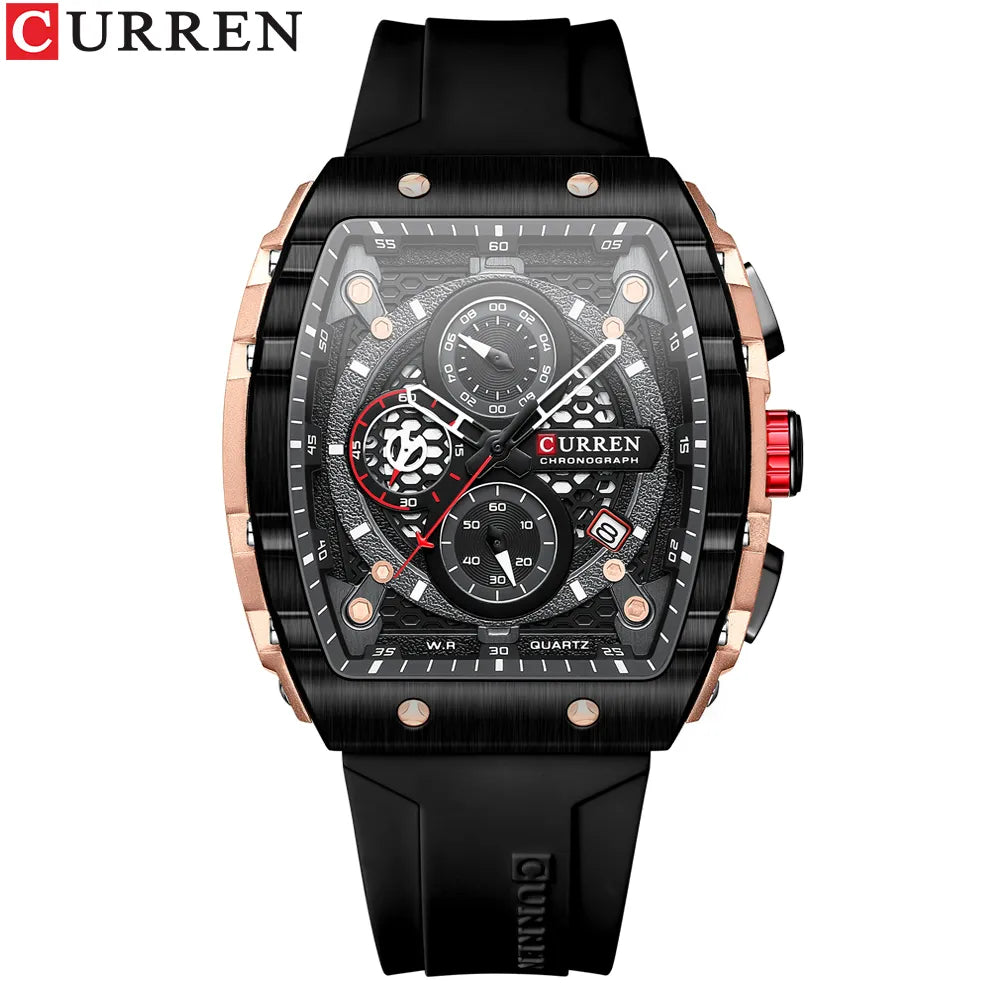 Luxury Square Waterproof Chronograph with Luminous Dial